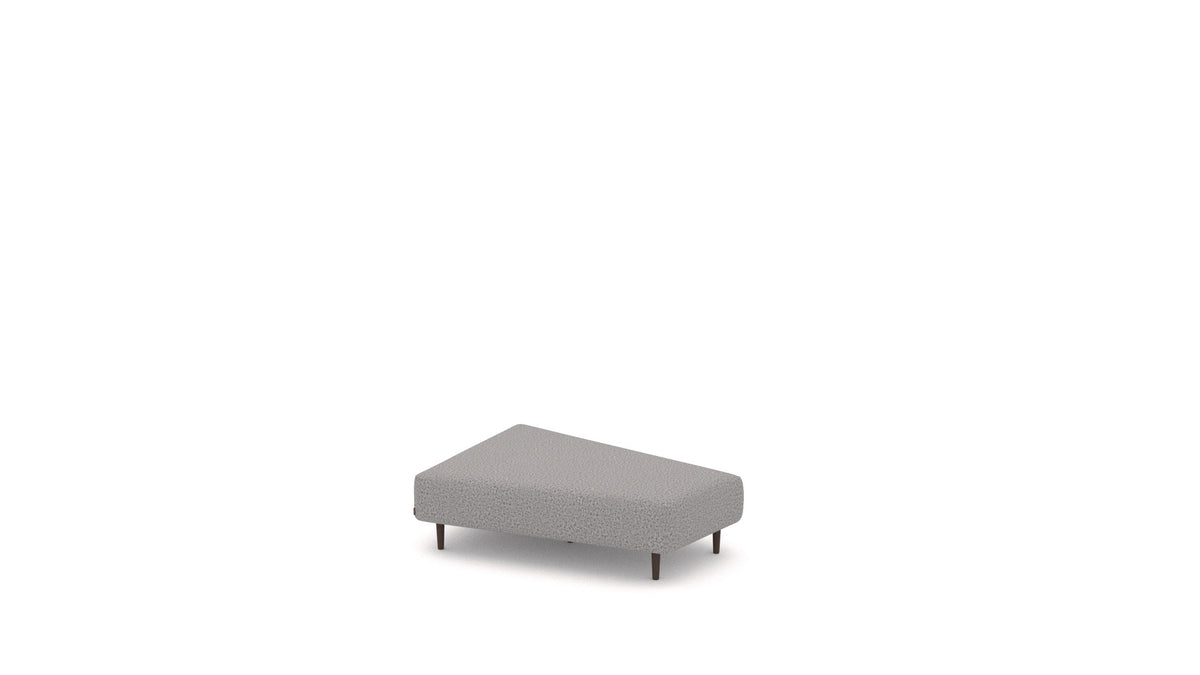 Diagon Lounge set levi, element modularne sedežne FEYDOM v tkanini Hygge HG-92 Medium Grey, temne noge, pogled od spredaj