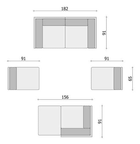 Clooods 4S+ &ndash; Dvosed + Počivalnik + 2x Naslonjač