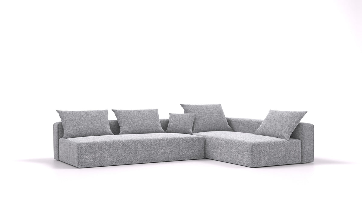 Bard L2, modularna sedežna garnitura FEYDOM v tkanini Phoenix FE-92 Dark Grey, pogled od spredaj