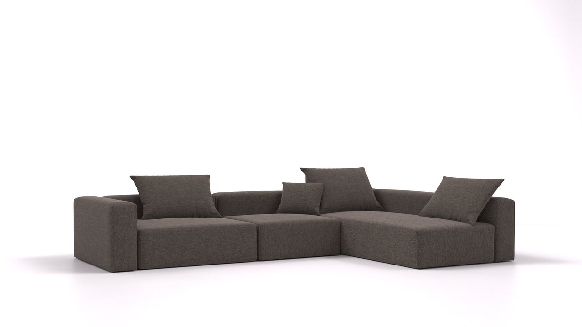 Bard L3, modularna sedežna garnitura FEYDOM v tkanini Velare ET-12 Dark Grey, pogled od spredaj