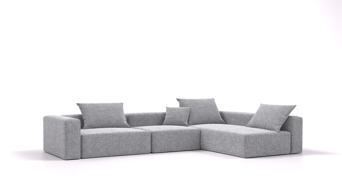 Bard L3, modularna sedežna garnitura FEYDOM v tkanini Phoenix FE-92 Dark Grey, pogled od spredaj