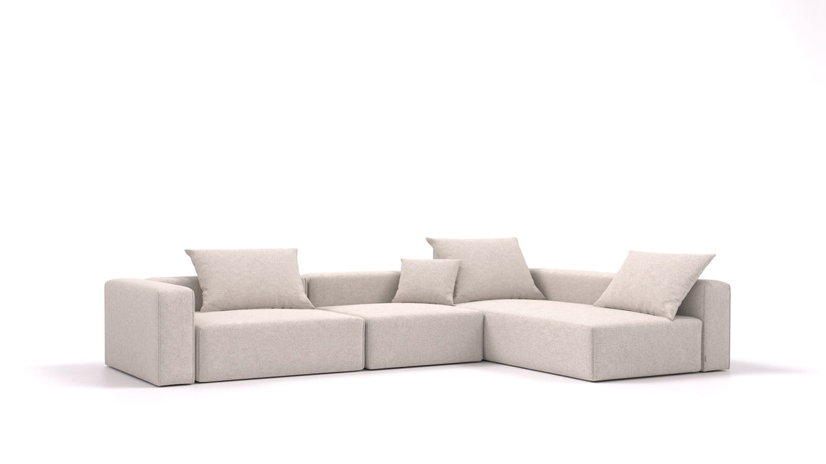 Bard L3, modularna sedežna garnitura FEYDOM v tkanini Icon IC-02 Natur, pogled od spredaj
