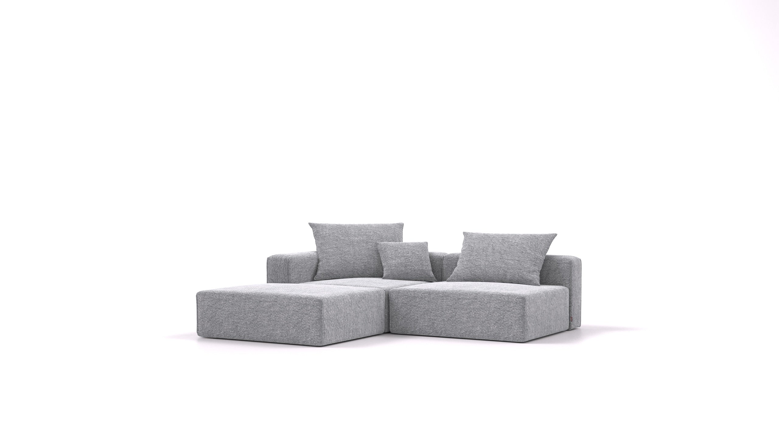 Bard M, modularna sedežna garnitura FEYDOM v tkanini Phoenix FE-92 Dark Grey, pogled od spredaj
