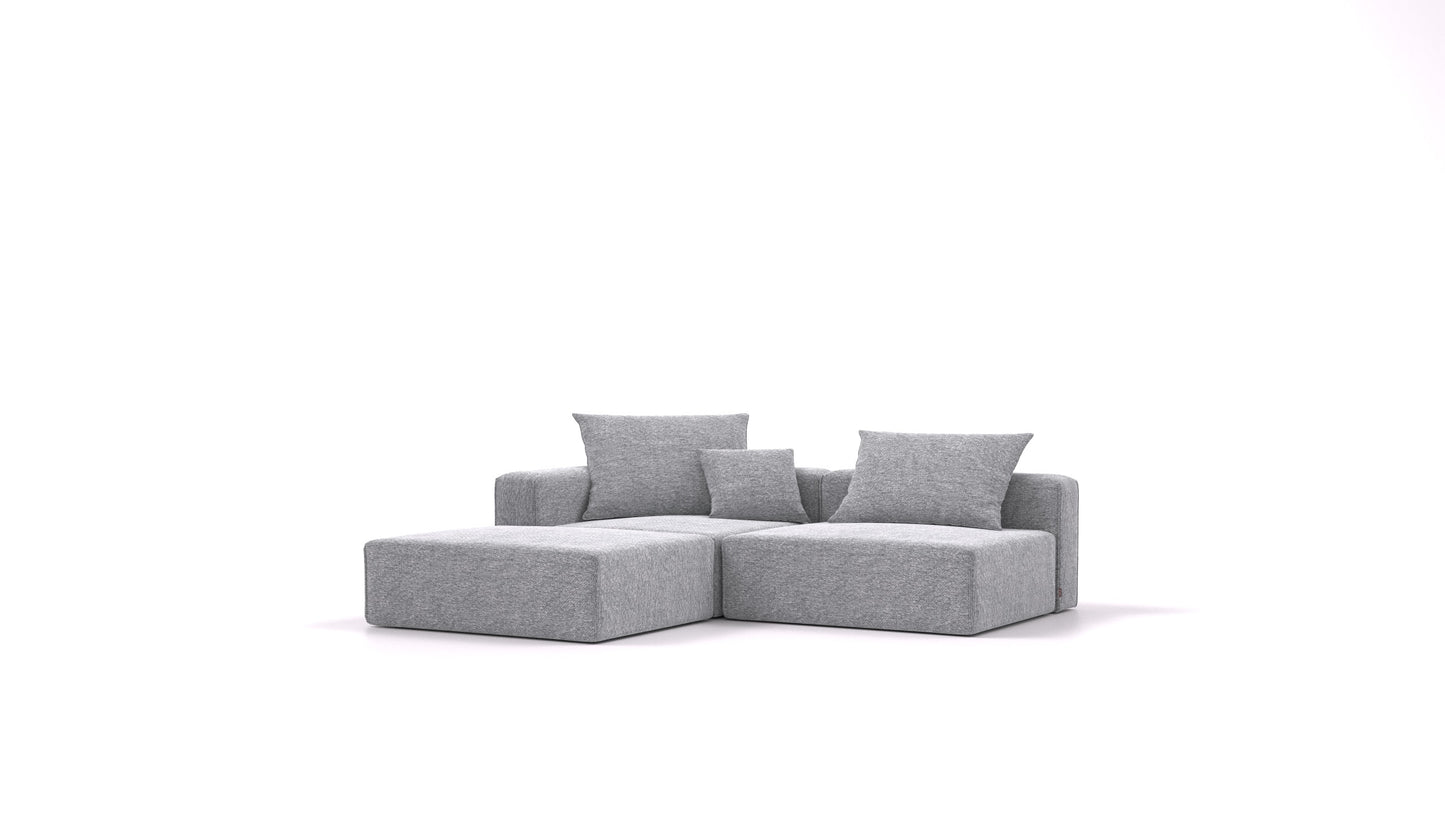 Bard M, modularna sedežna garnitura FEYDOM v tkanini Phoenix FE-92 Dark Grey, pogled od spredaj