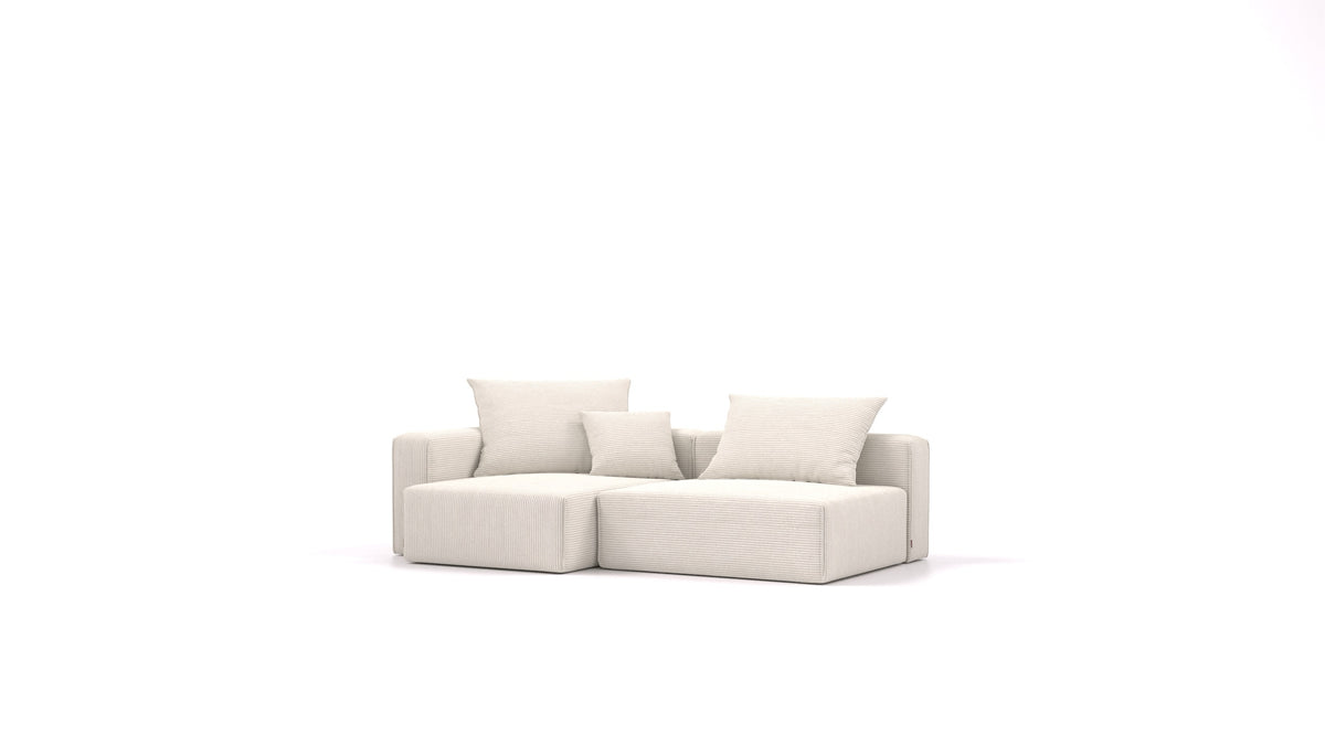 Bard S, modularna sedežna garnitura FEYDOM v tkanini Dahlia DA-01 Ivory, pogled od spredaj