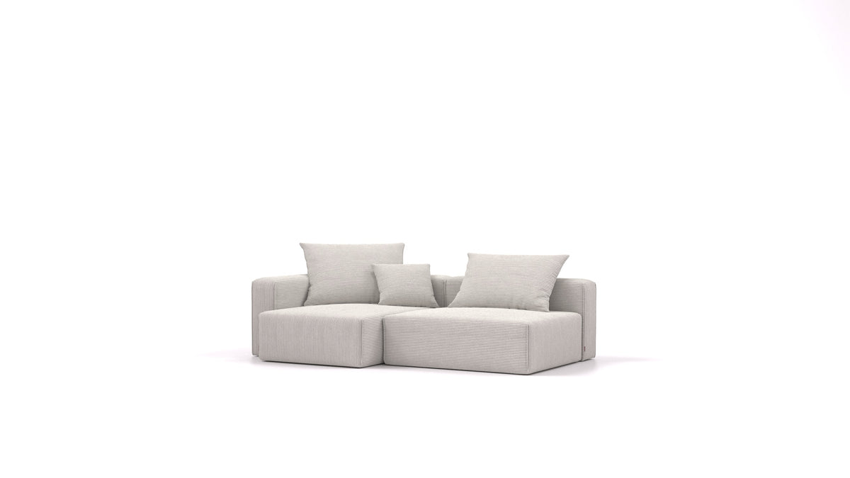 Bard S, modularna sedežna garnitura FEYDOM v tkanini Dahlia DA-83 Pearl, pogled od spredaj