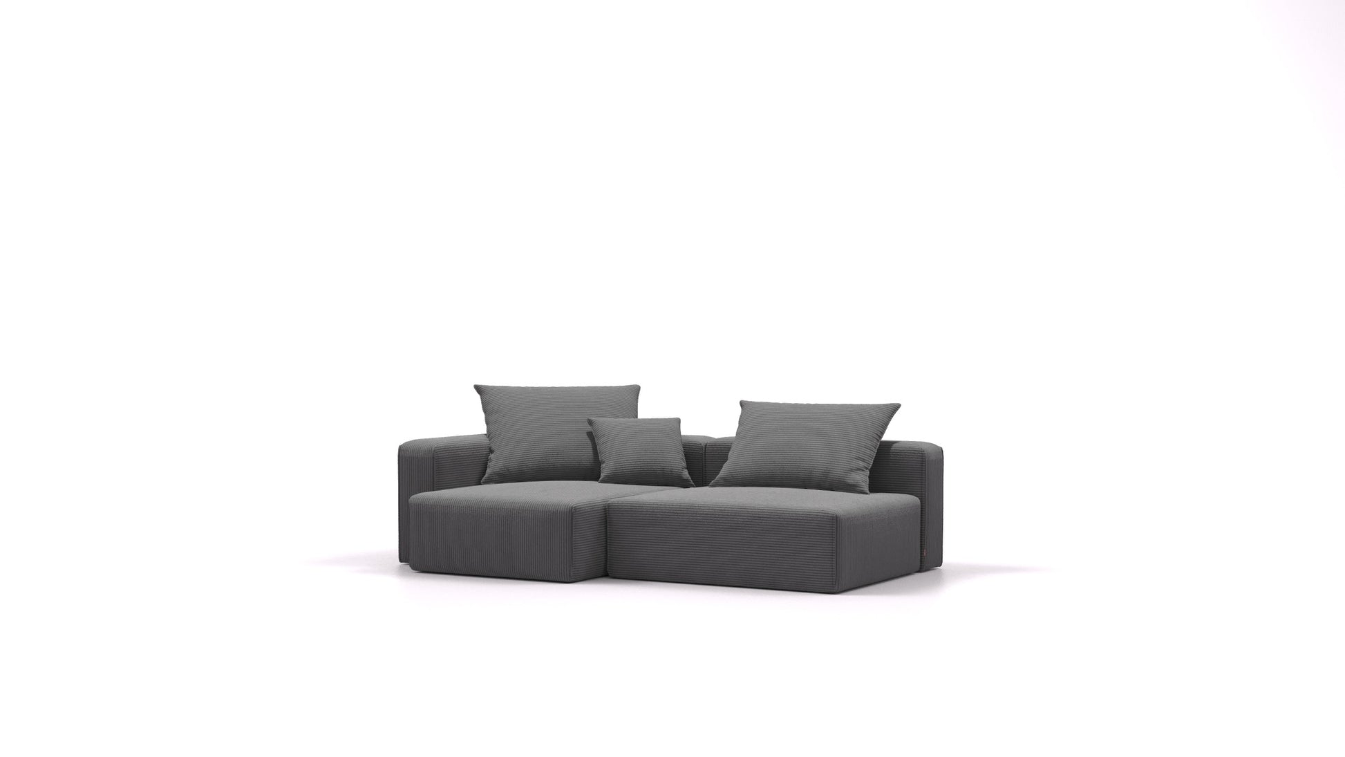 Bard S, modularna sedežna garnitura FEYDOM v tkanini Dahlia DA-90 Midnight Grey, pogled od spredaj