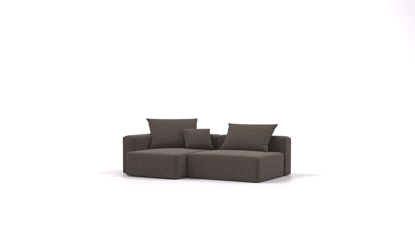 Bard S, modularna sedežna garnitura FEYDOM v tkanini Velare ET-12 Dark Grey, pogled od spredaj