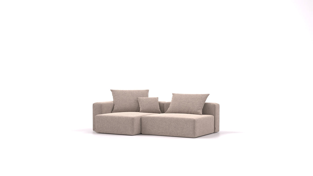 Bard S, modularna sedežna garnitura FEYDOM v tkanini Velare ET-15 Light Grey, pogled od spredaj
