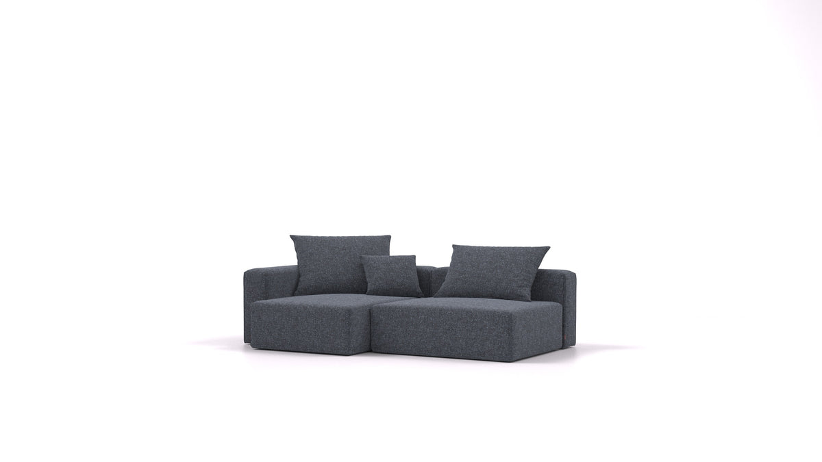 Bard S, modularna sedežna garnitura FEYDOM v tkanini Icon IC-79 Deep Blue, pogled od spredaj