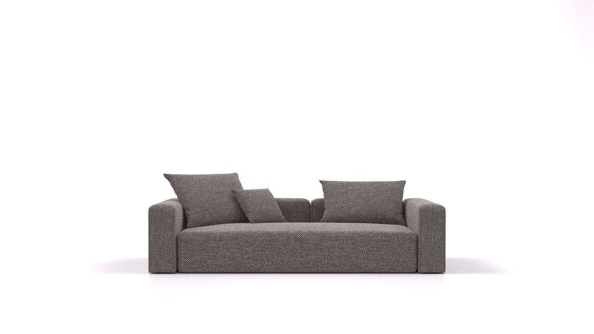 Bard Trosed, modularna sedežna garnitura FEYDOM v tkanini Alure DE-92 Middle Grey, pogled od spredaj