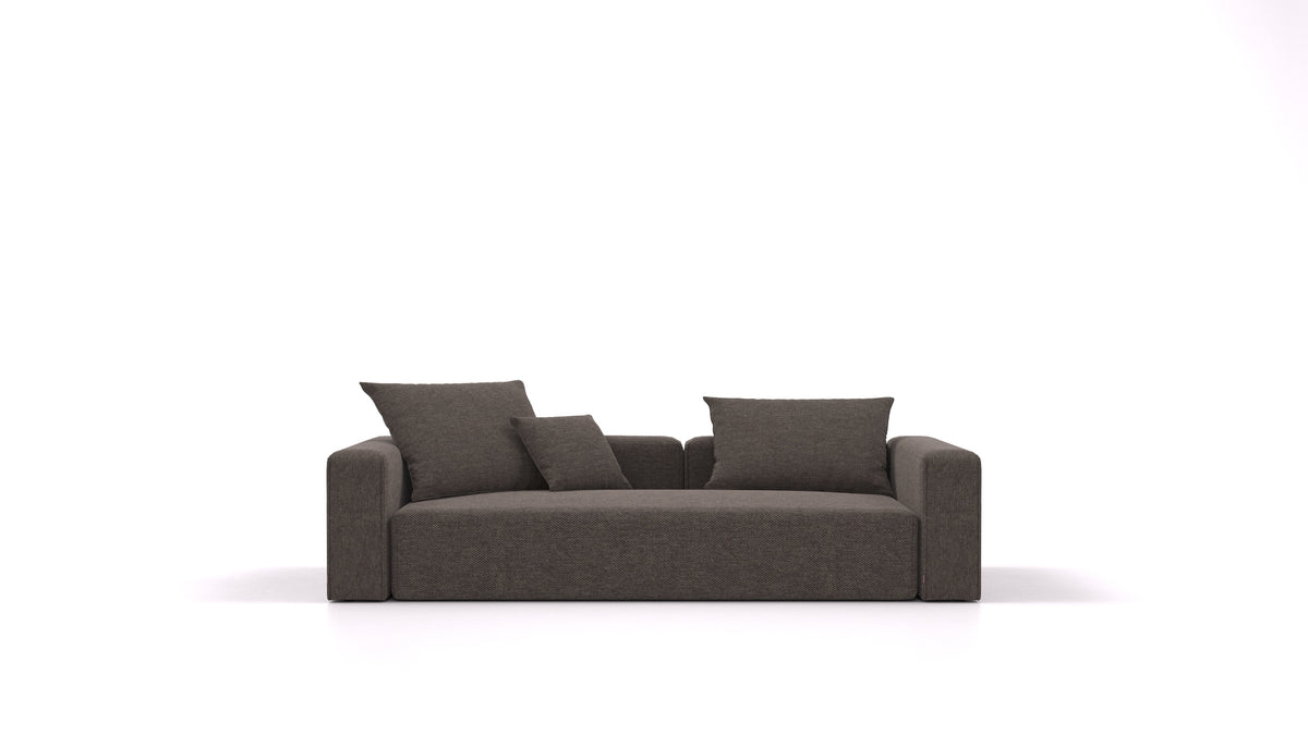 Bard Trosed, modularna sedežna garnitura FEYDOM v tkanini Velare ET-12 Dark Grey, pogled od spredaj