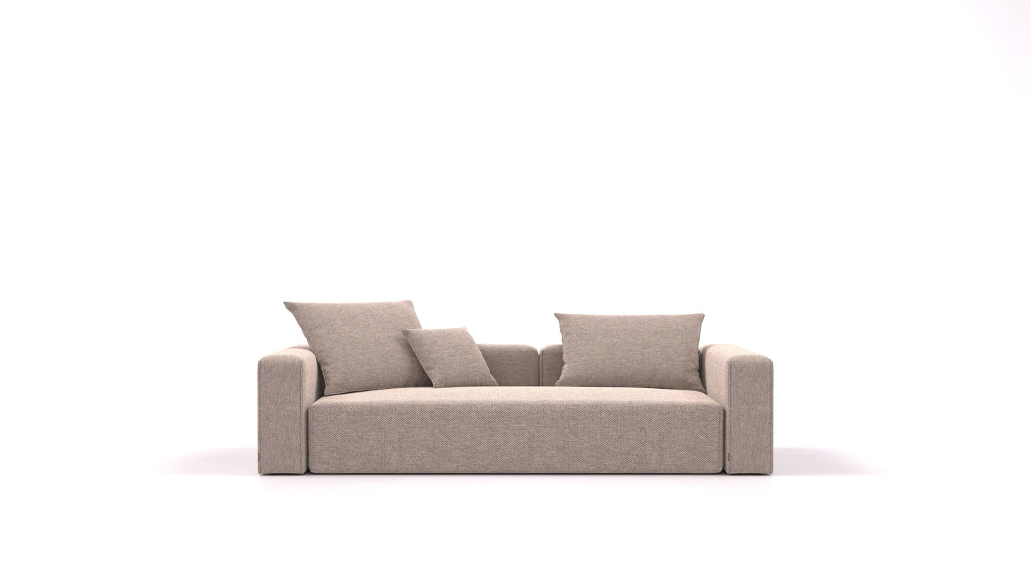 Bard Trosed, modularna sedežna garnitura FEYDOM v tkanini Velare ET-15 Light Grey, pogled od spredaj
