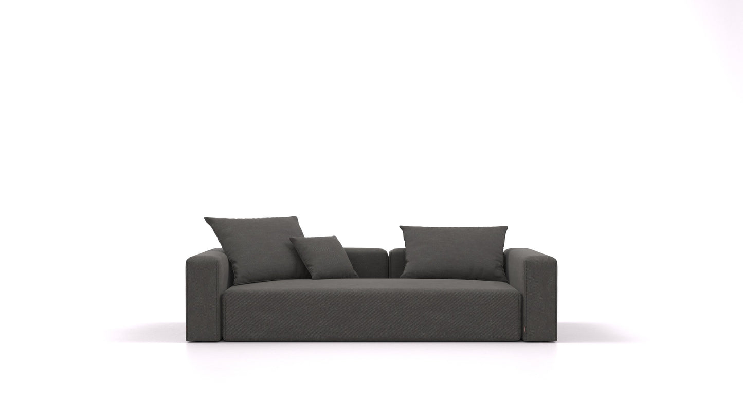 Bard Trosed, modularna sedežna garnitura FEYDOM v tkanini Mollia FF-12 Dark Grey, pogled od spredaj