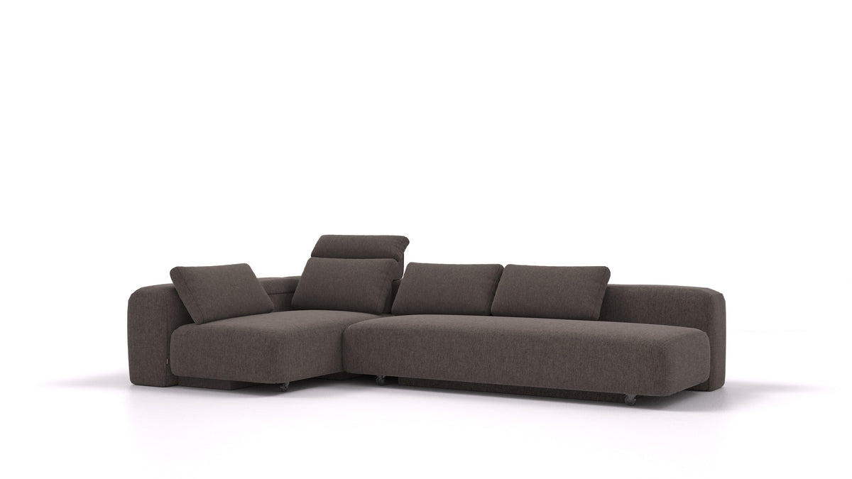 BonBon3 E, modularna sedežna garnitura FEYDOM v tkanini Velare ET-12 Dark Grey, pogled od spredaj