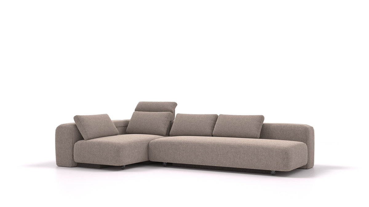 BonBon3 E, modularna sedežna garnitura FEYDOM v tkanini Velare ET-14 Middle Grey, pogled od spredaj