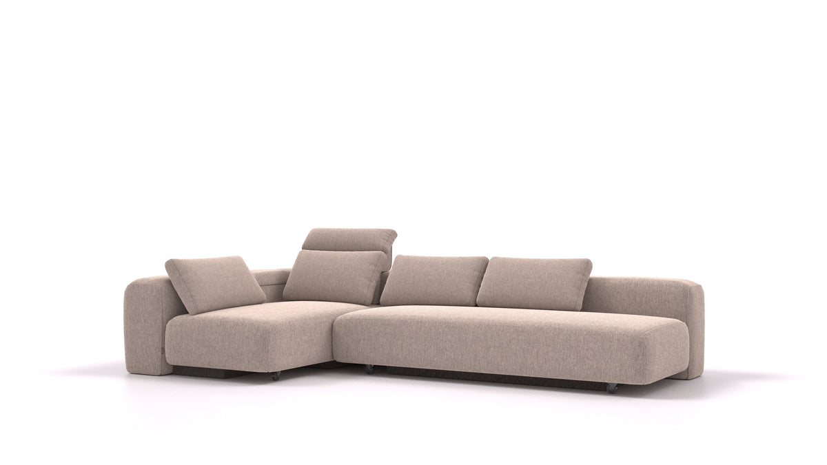 BonBon3 E, modularna sedežna garnitura FEYDOM v tkanini Velare ET-15 Light Grey, pogled od spredaj
