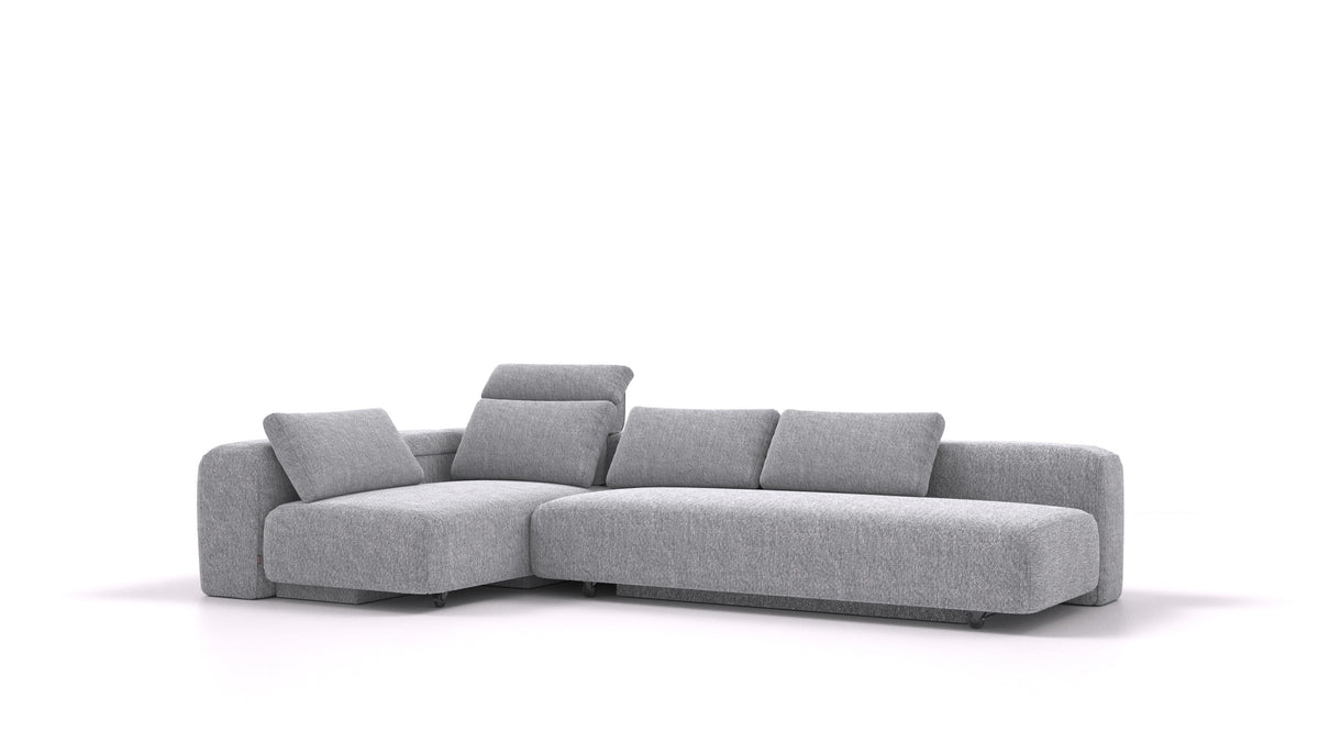 BonBon3 E, modularna sedežna garnitura FEYDOM v tkanini Phoenix FE-92 Dark Grey, pogled od spredaj