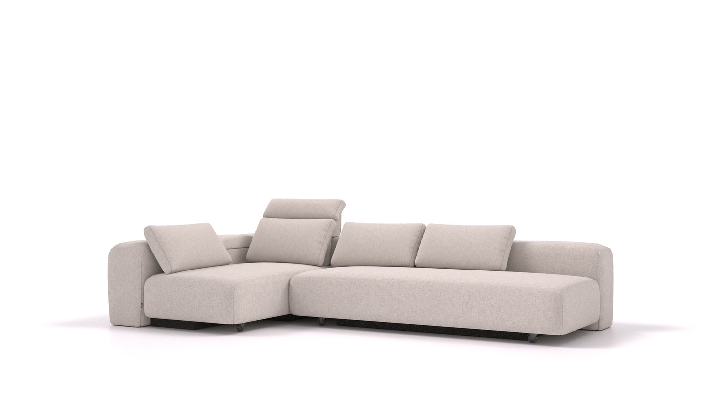 BonBon3 E, modularna sedežna garnitura FEYDOM v tkanini Icon IC-02 Natur, pogled od spredaj
