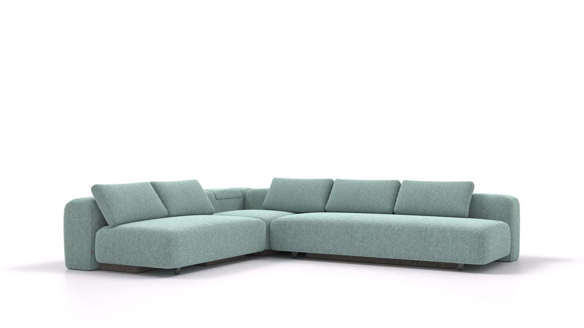 BonBon3 E+, modularna sedežna garnitura FEYDOM v tkanini Alure DE-75 Pastel Blue, pogled od spredaj