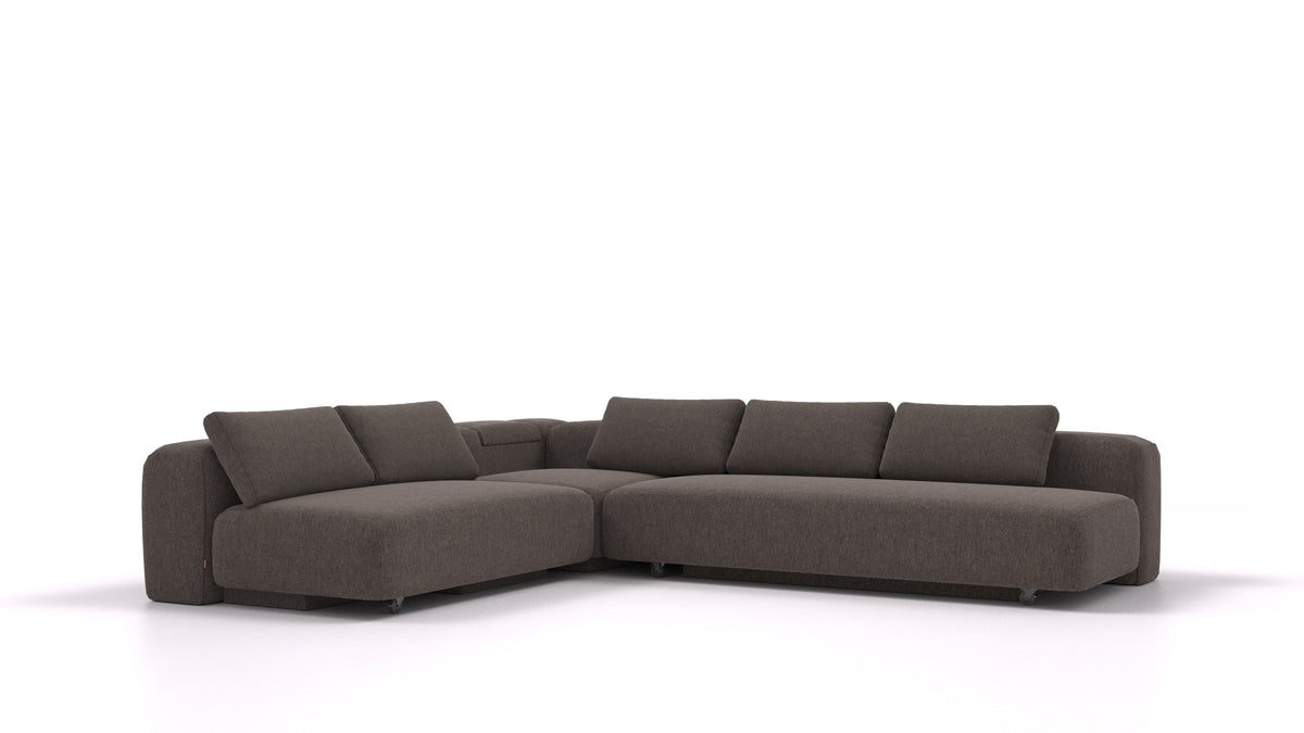 BonBon3 E+, modularna sedežna garnitura FEYDOM v tkanini Velare ET-12 Dark Grey, pogled od spredaj
