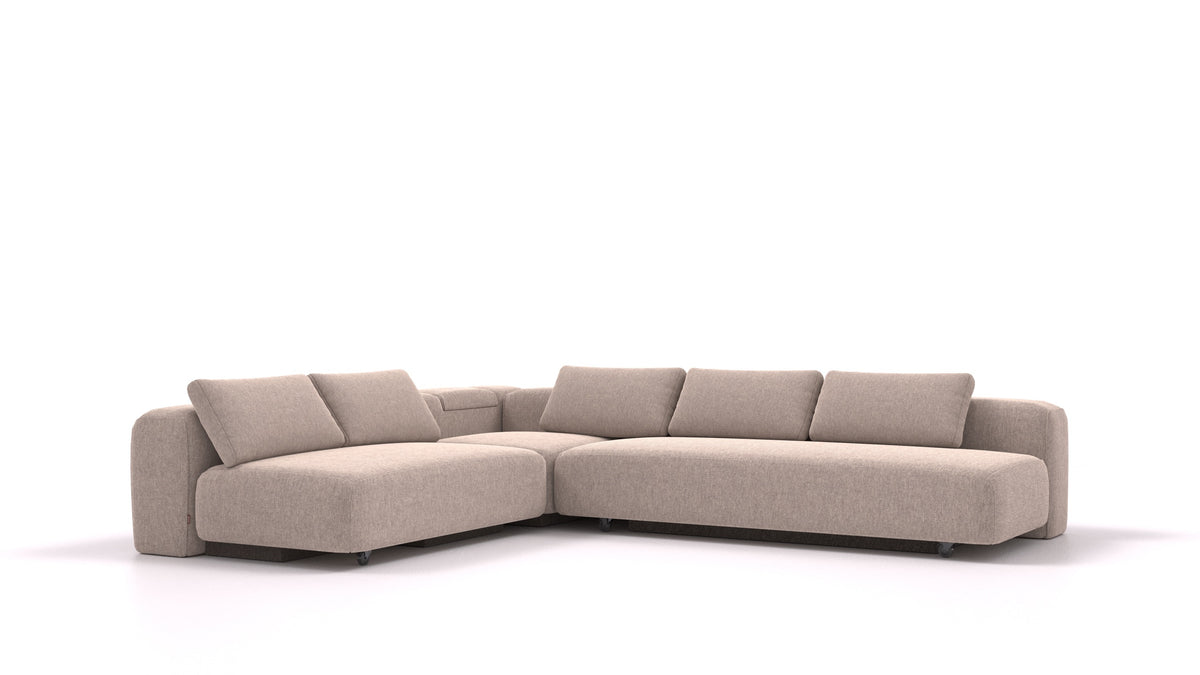 BonBon3 E+, modularna sedežna garnitura FEYDOM v tkanini Velare ET-15 Light Grey, pogled od spredaj