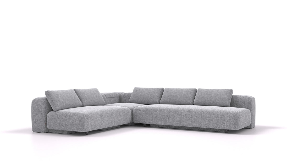 BonBon3 E+, modularna sedežna garnitura FEYDOM v tkanini Phoenix FE-92 Dark Grey, pogled od spredaj