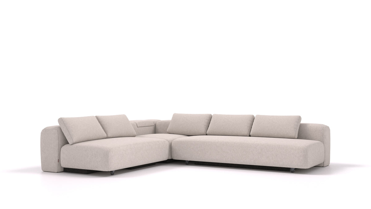 BonBon3 E+, modularna sedežna garnitura FEYDOM v tkanini Icon IC-02 Natur, pogled od spredaj