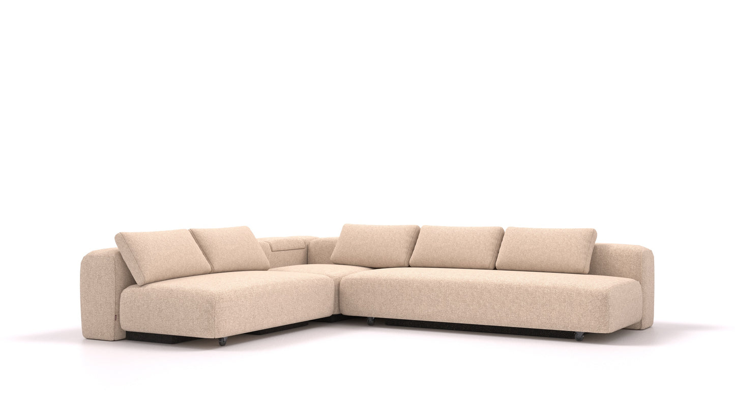BonBon3 E+, modularna sedežna garnitura FEYDOM v tkanini Icon IC-06 Cappuccino, pogled od spredaj