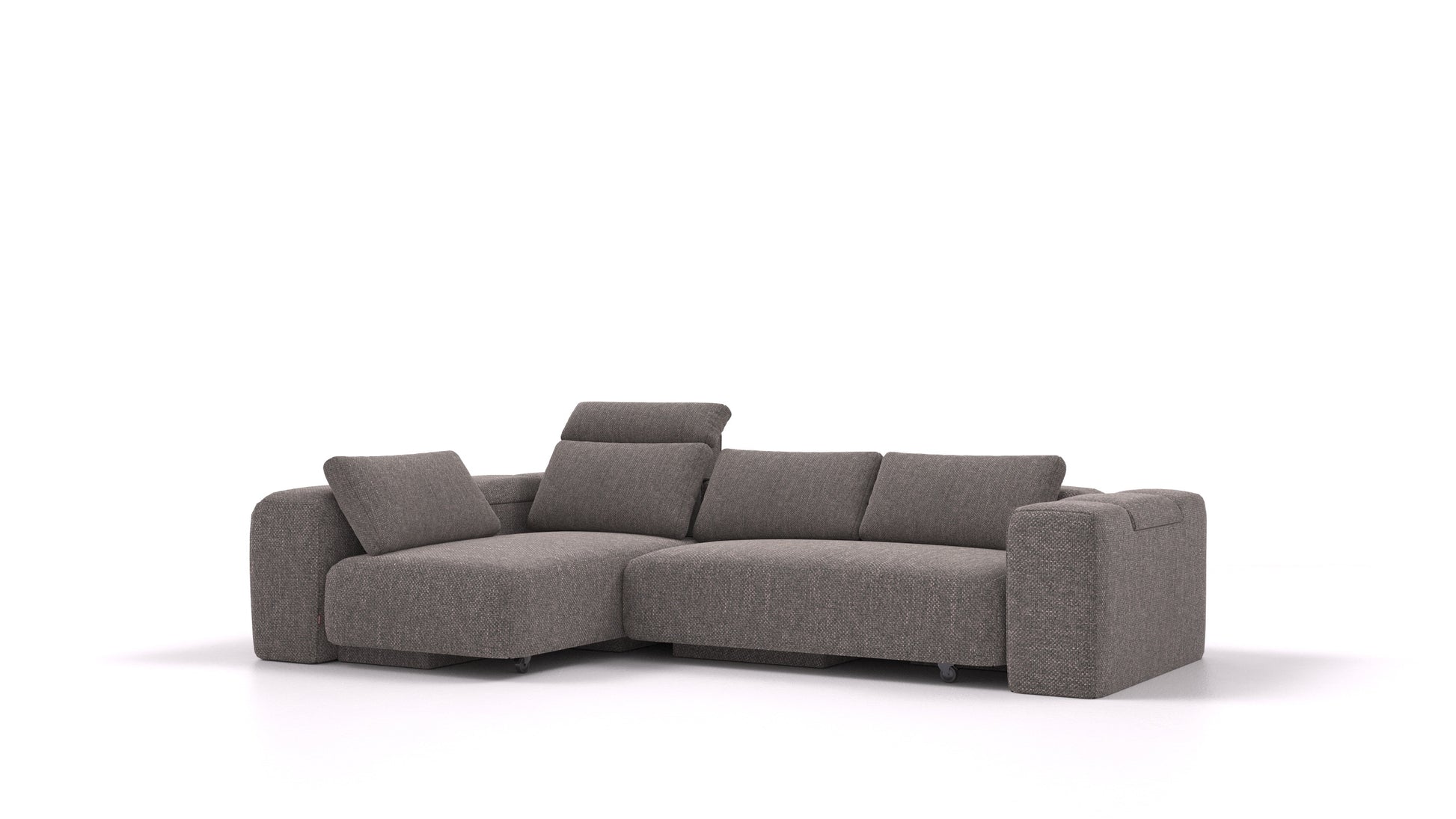 BonBon3 L, modularna sedežna garnitura FEYDOM v tkanini Alure DE-92 Middle Grey, pogled od spredaj