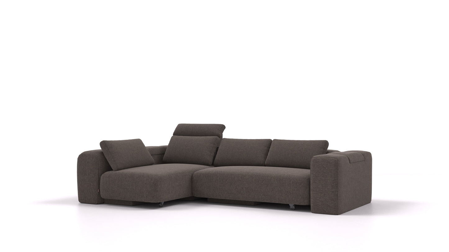 BonBon3 L, modularna sedežna garnitura FEYDOM v tkanini Velare ET-12 Dark Grey, pogled od spredaj