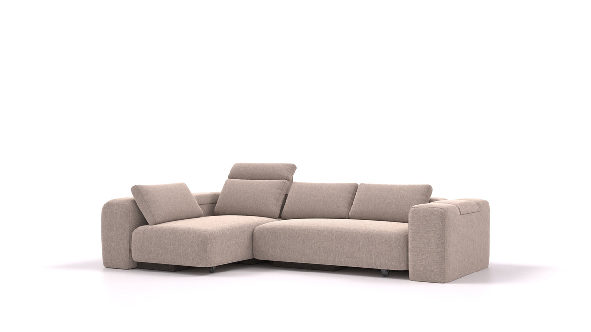 BonBon3 L, modularna sedežna garnitura FEYDOM v tkanini Velare ET-15 Light Grey, pogled od spredaj