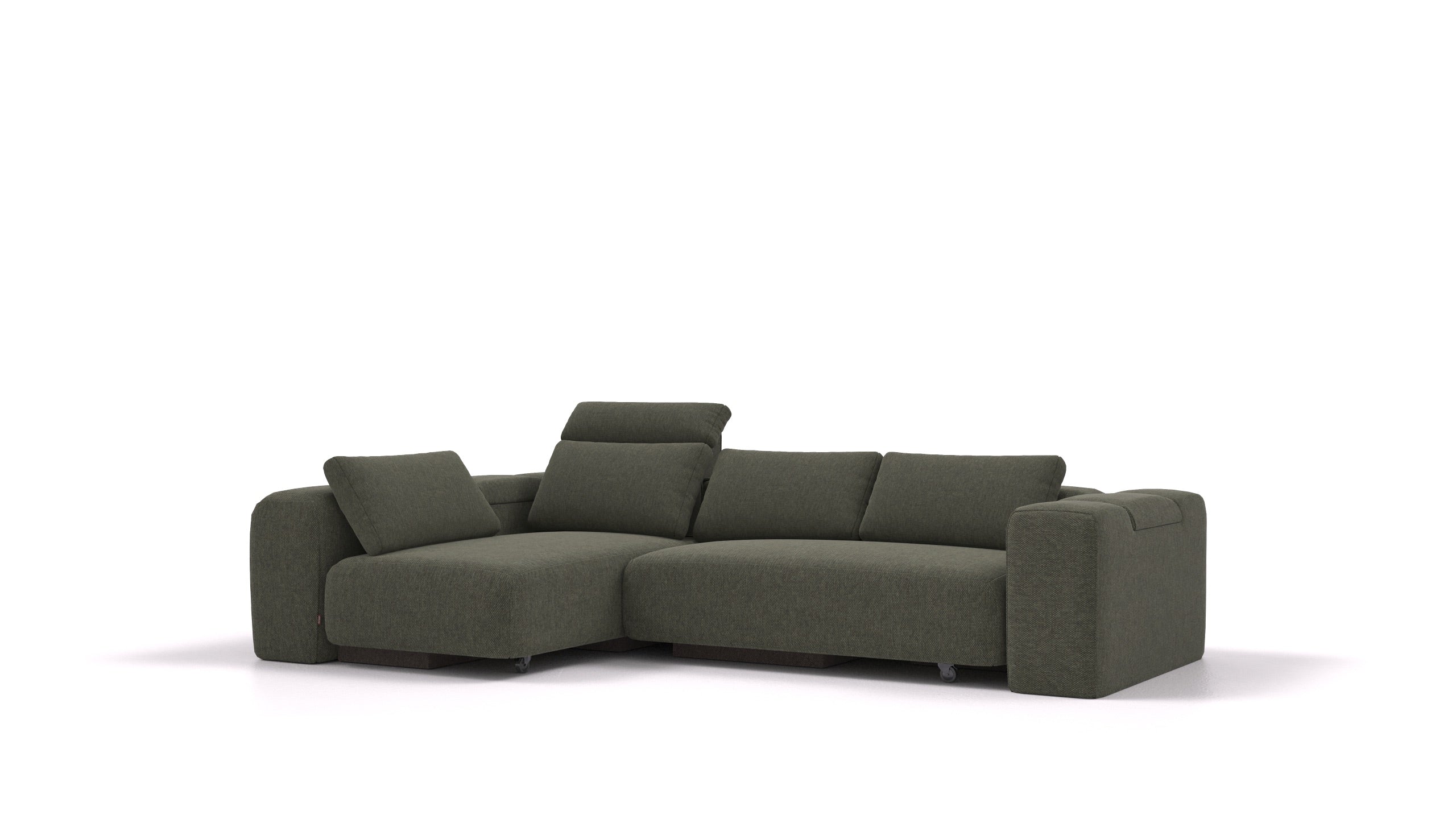 BonBon3 L, modularna sedežna garnitura FEYDOM v tkanini Velare ET-38 Pine, pogled od spredaj
