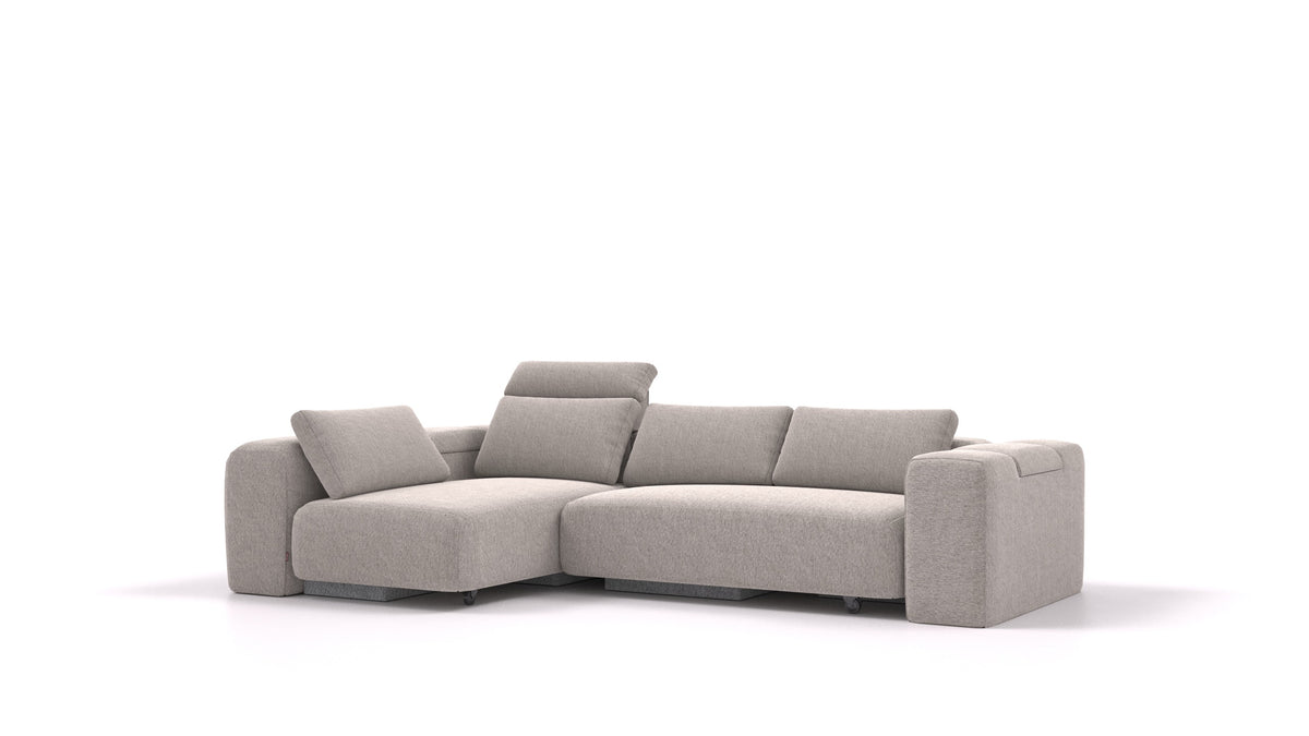 BonBon3 L, modularna sedežna garnitura FEYDOM v tkanini Phoenix FE-84 Middle Grey, pogled od spredaj