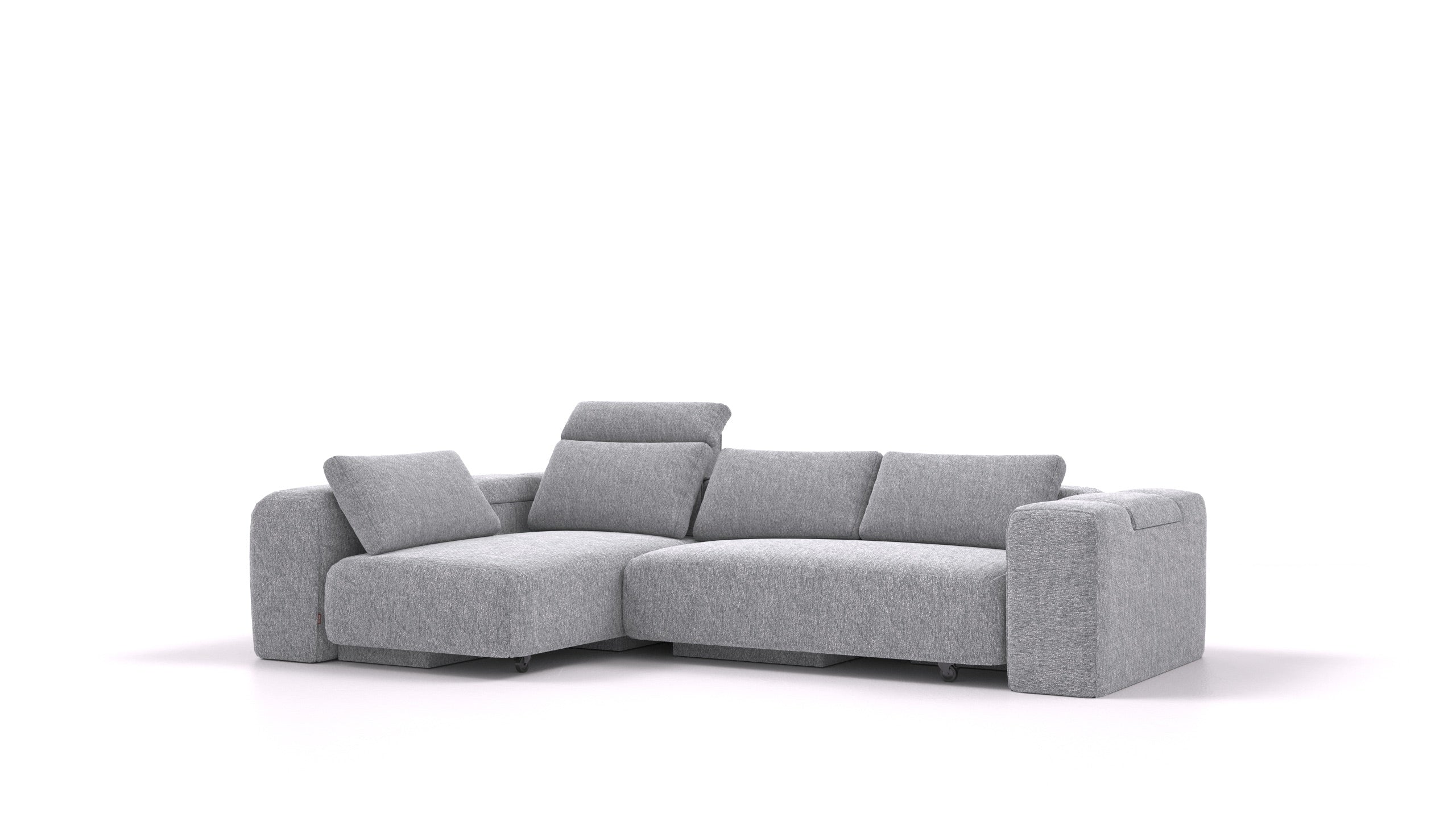 BonBon3 L, modularna sedežna garnitura FEYDOM v tkanini Phoenix FE-92 Dark Grey, pogled od spredaj