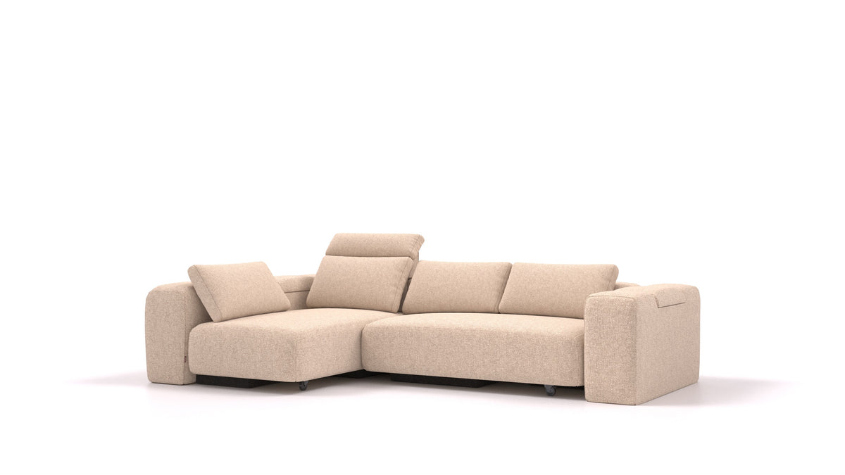 BonBon3 L, modularna sedežna garnitura FEYDOM v tkanini Icon IC-06 Cappuccino, pogled od spredaj