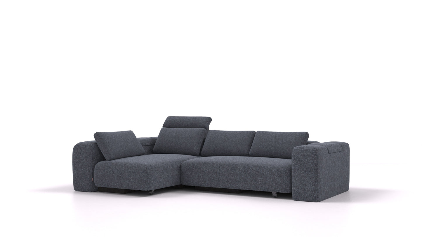 BonBon3 L, modularna sedežna garnitura FEYDOM v tkanini Icon IC-79 Deep Blue, pogled od spredaj