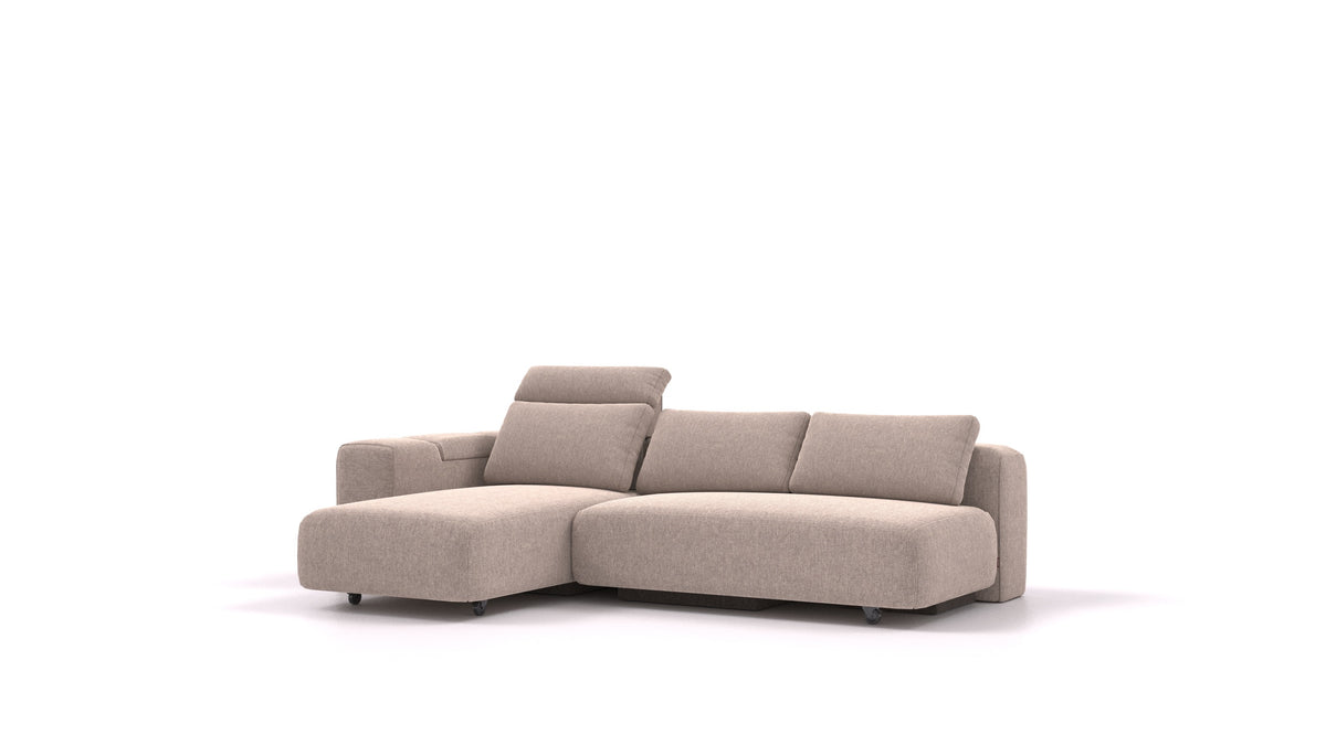 BonBon3 M, modularna sedežna garnitura FEYDOM v tkanini Velare ET-15 Light Grey, pogled od spredaj