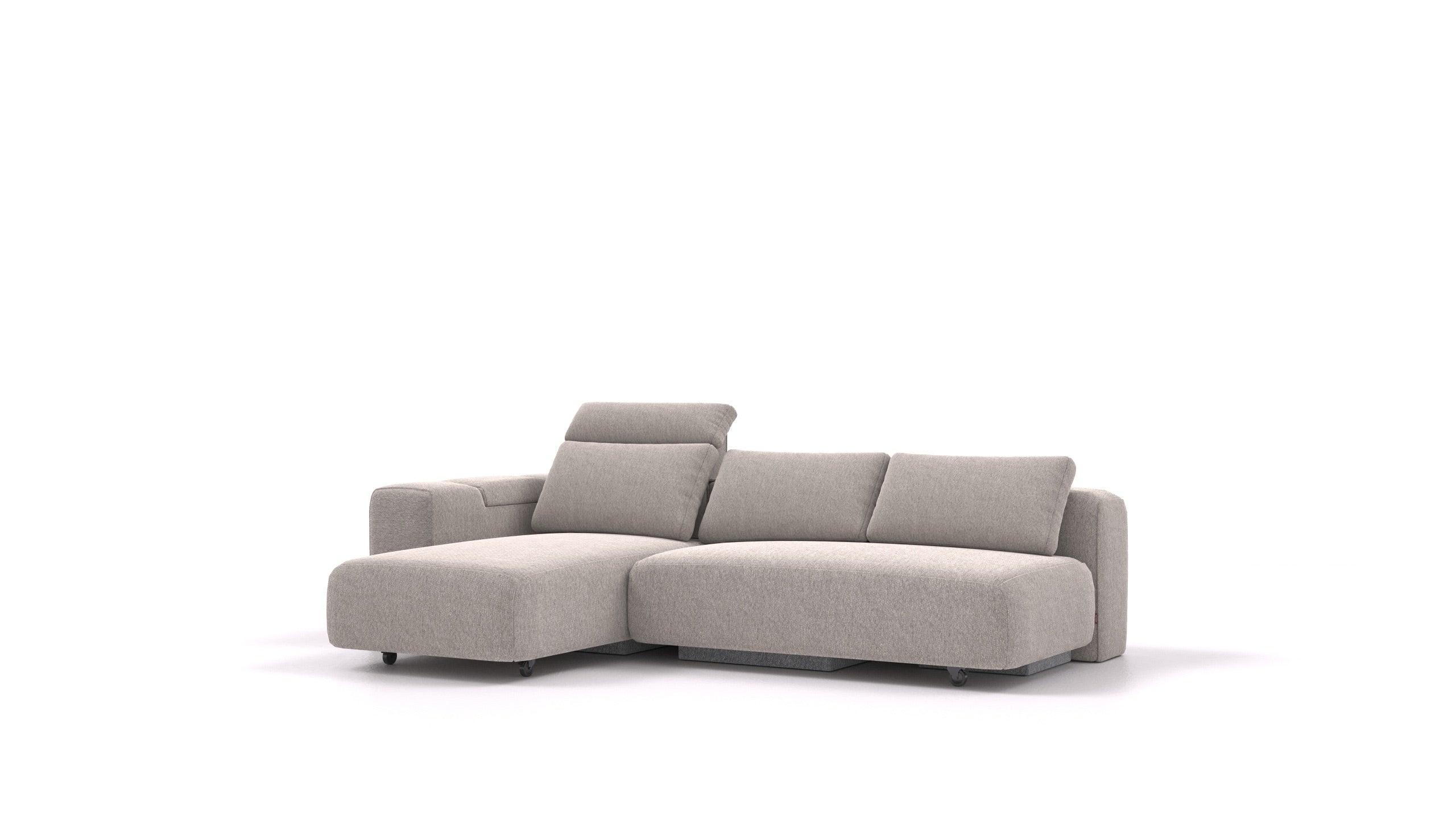 BonBon3 M, modularna sedežna garnitura FEYDOM v tkanini Phoenix FE-84 Middle Grey, pogled od spredaj