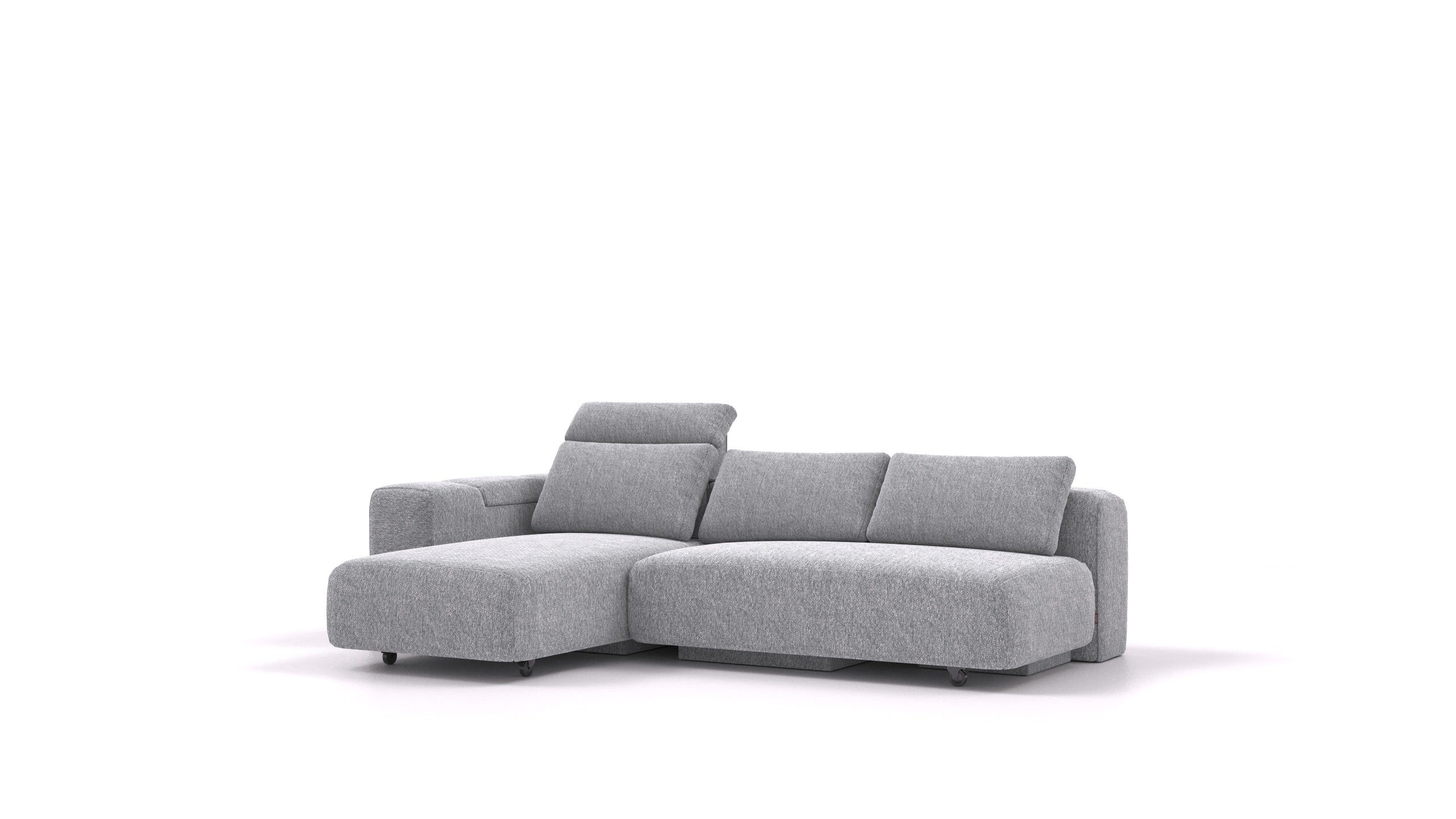 BonBon3 M, modularna sedežna garnitura FEYDOM v tkanini Phoenix FE-92 Dark Grey, pogled od spredaj
