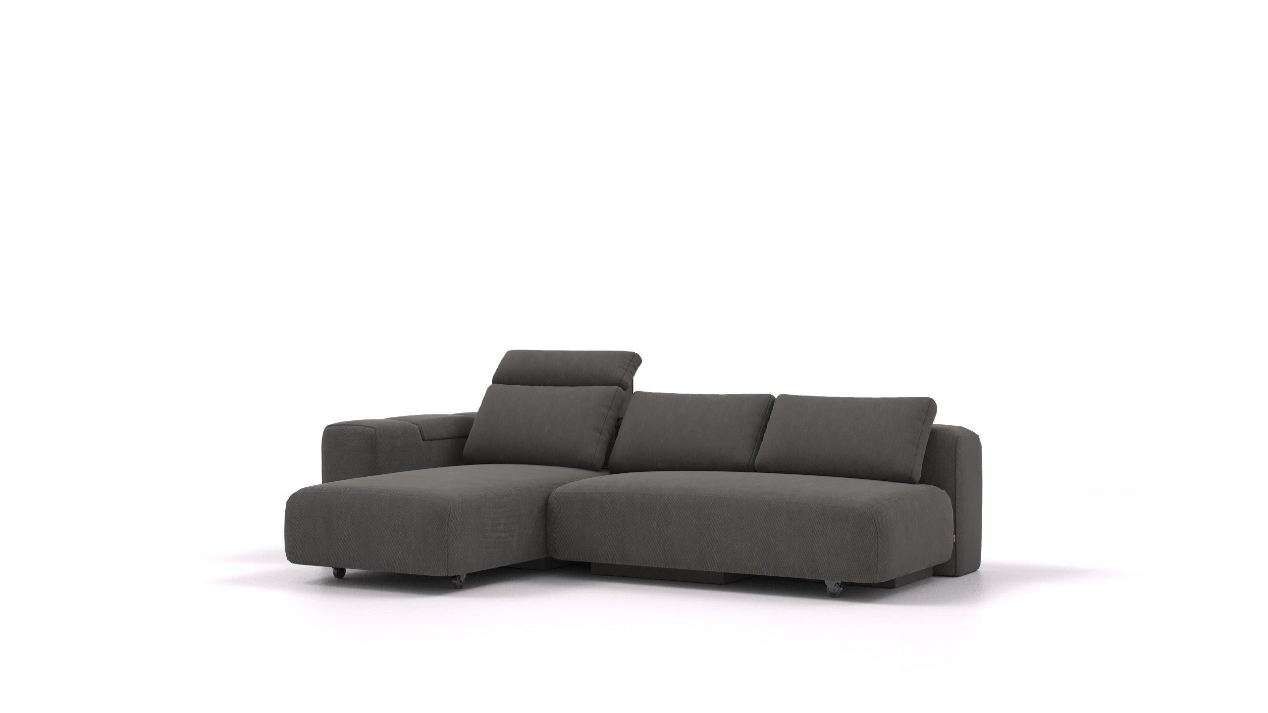 BonBon3 M, modularna sedežna garnitura FEYDOM v tkanini Mollia FF-12 Dark Grey, pogled od spredaj