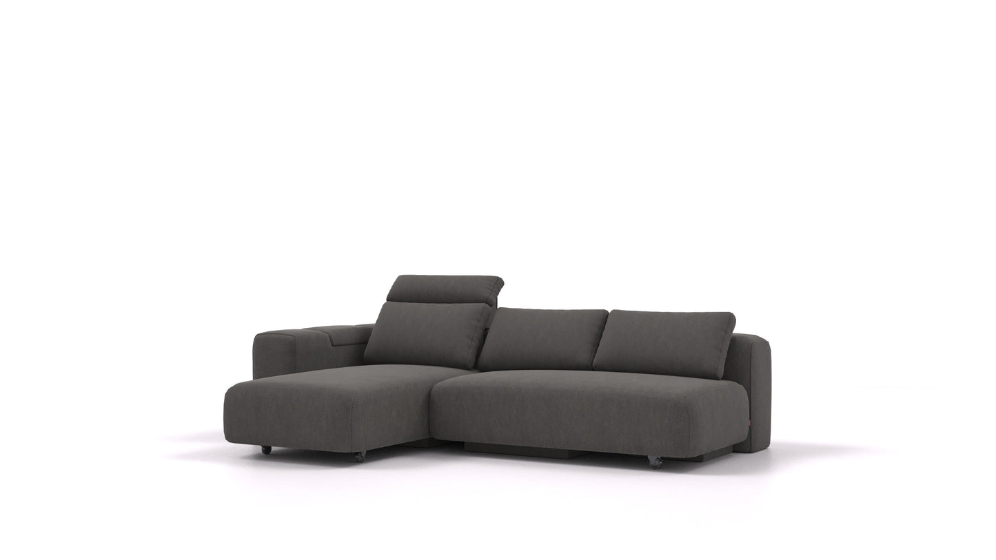 BonBon3 M, modularna sedežna garnitura FEYDOM v tkanini Mollia FF-12 Dark Grey, pogled od spredaj