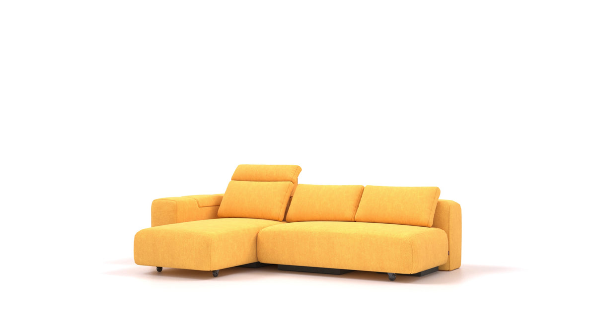 BonBon3 M, modularna sedežna garnitura FEYDOM v tkanini Mollia FF-16 Yellow, pogled od spredaj