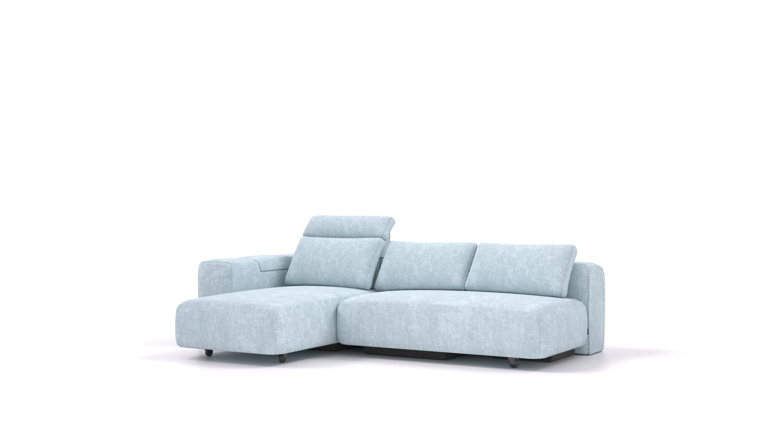 BonBon3 M, modularna sedežna garnitura FEYDOM v tkanini Mollia FF-19 Pastel Blue, pogled od spredaj