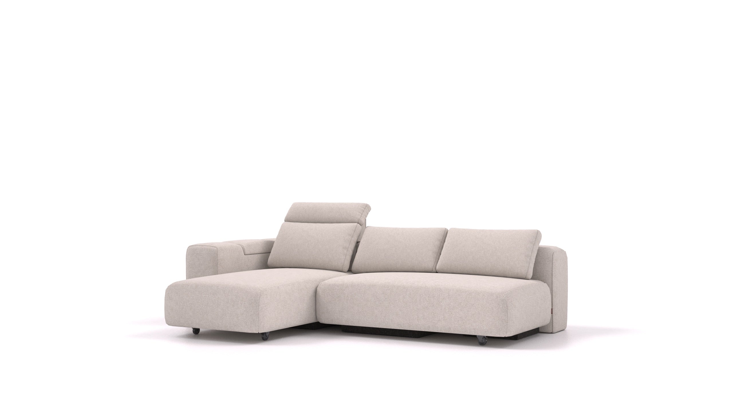 BonBon3 M, modularna sedežna garnitura FEYDOM v tkanini Icon IC-02 Natur, pogled od spredaj