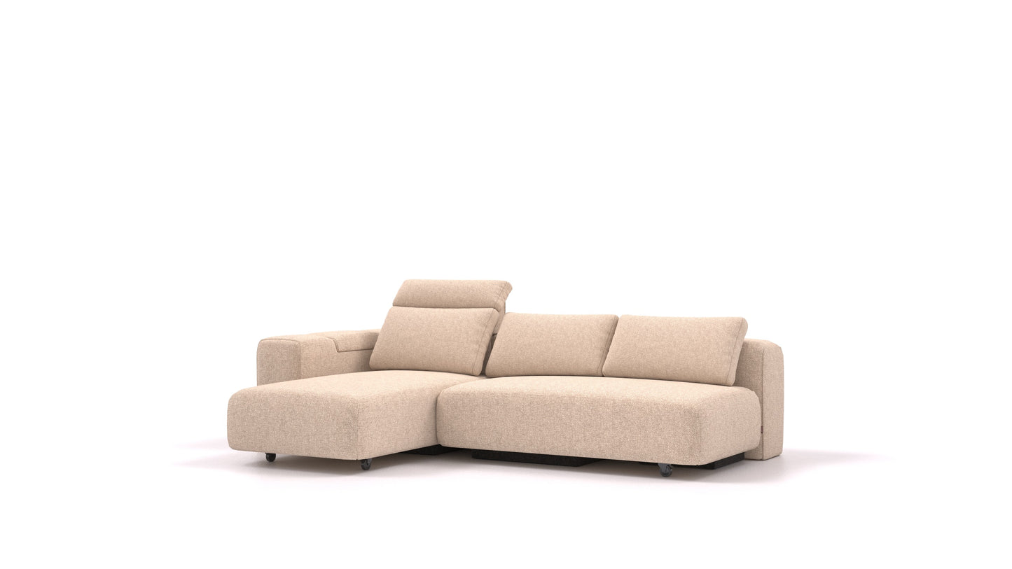 BonBon3 M, modularna sedežna garnitura FEYDOM v tkanini Icon IC-06 Cappuccino, pogled od spredaj