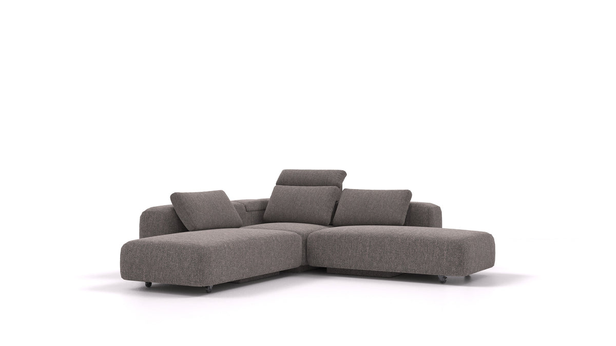 BonBon3 M+, modularna sedežna garnitura FEYDOM v tkanini Alure DE-92 Middle Grey, pogled od spredaj