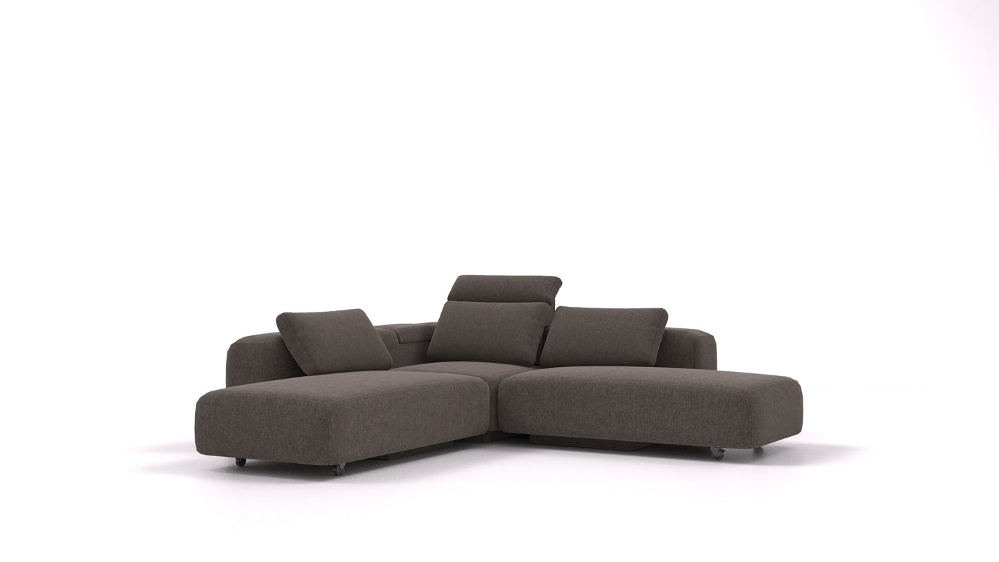 BonBon3 M+, modularna sedežna garnitura FEYDOM v tkanini Velare ET-12 Dark Grey, pogled od spredaj