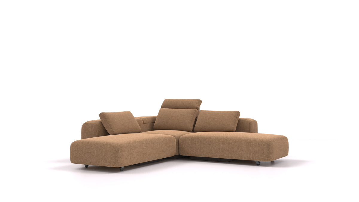 BonBon3 M+, modularna sedežna garnitura FEYDOM v tkanini Velare ET-24 Cappuccino, pogled od spredaj