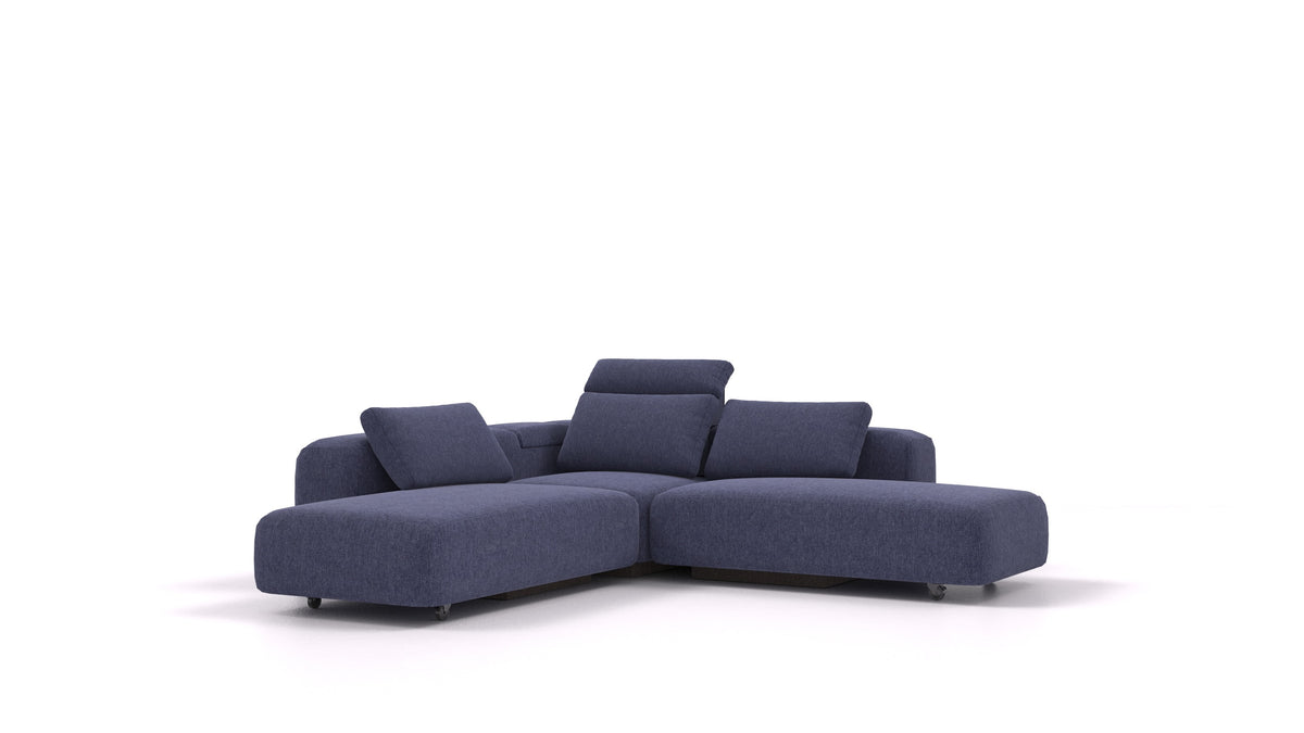 BonBon3 M+, modularna sedežna garnitura FEYDOM v tkanini Velare ET-80 Noble Blue, pogled od spredaj
